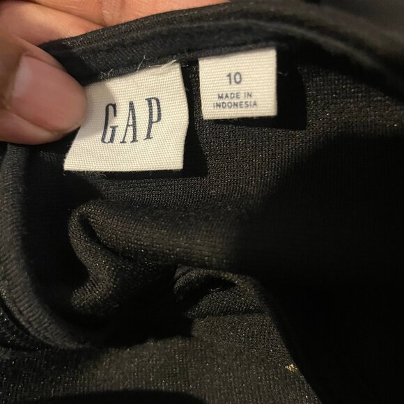 Gap Women's Black Tan Dots Long-Sleeve Jersey-Knit Swing Dress Size 10 - Picture 8 of 10